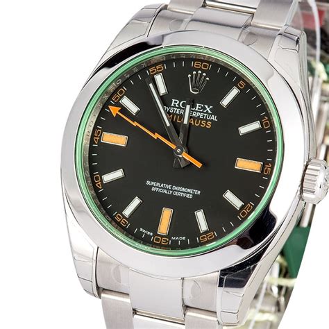 rolex milgauss gv green crystal